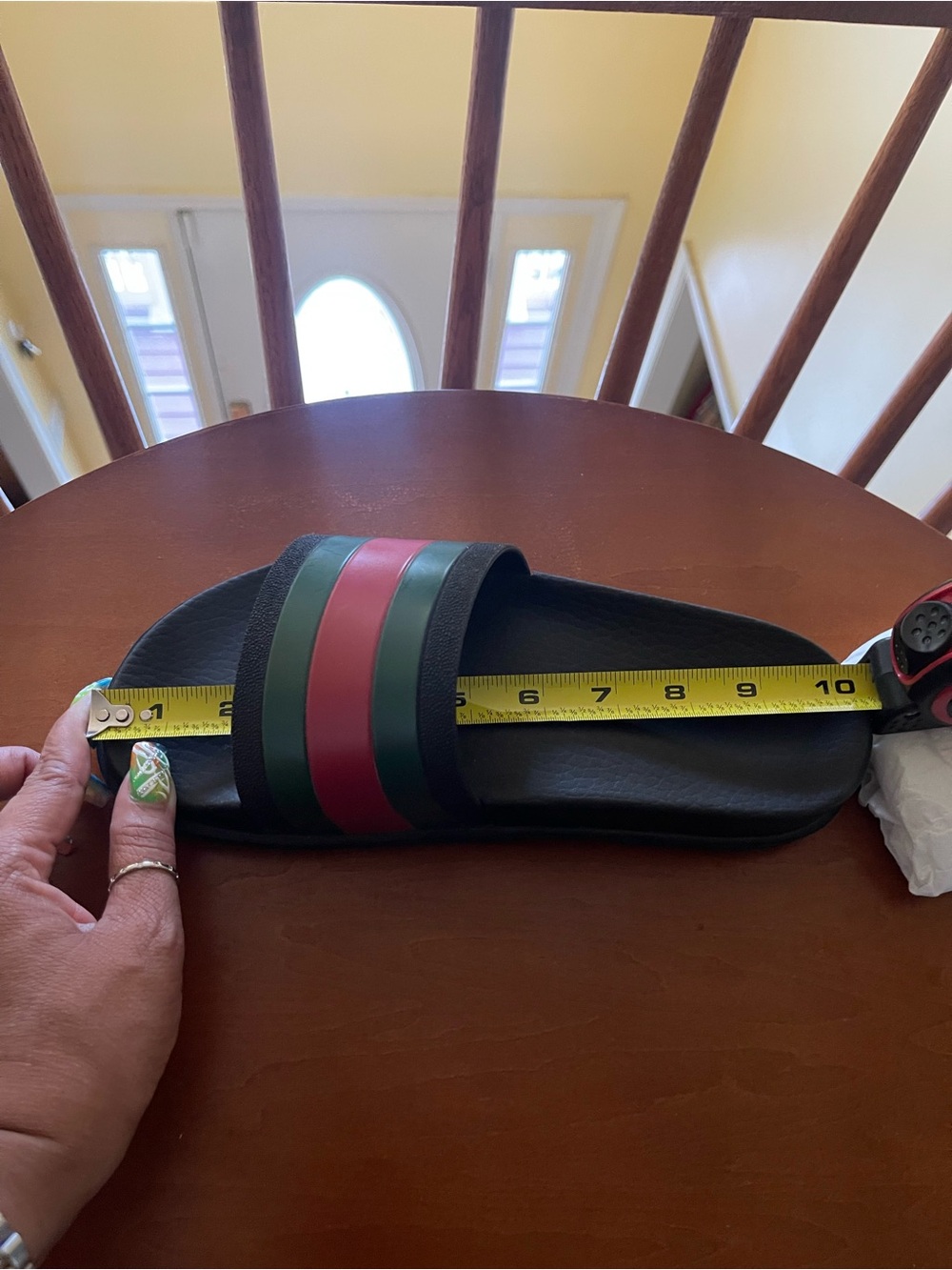 Gucci Black Slides with Red and Green Accents - Picture 7 of 7